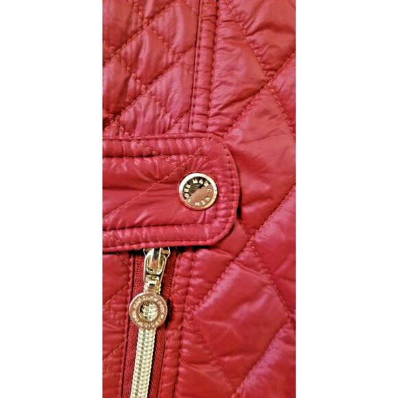 Marc New York Women's Drk Red Quilted Vest Zip Up Pockets Ribbed Inserts Size XS - Picture 5 of 8
